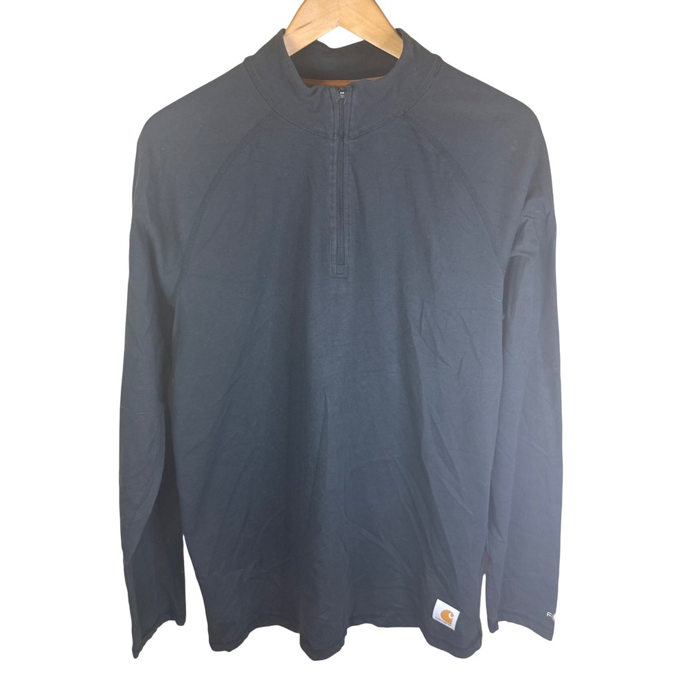 CARHARTT FORCE M RELAXED FIT MIDWEIGHT LONG-SLEEVE QUARTER-ZIP MOCK-NECK T-SHIRT